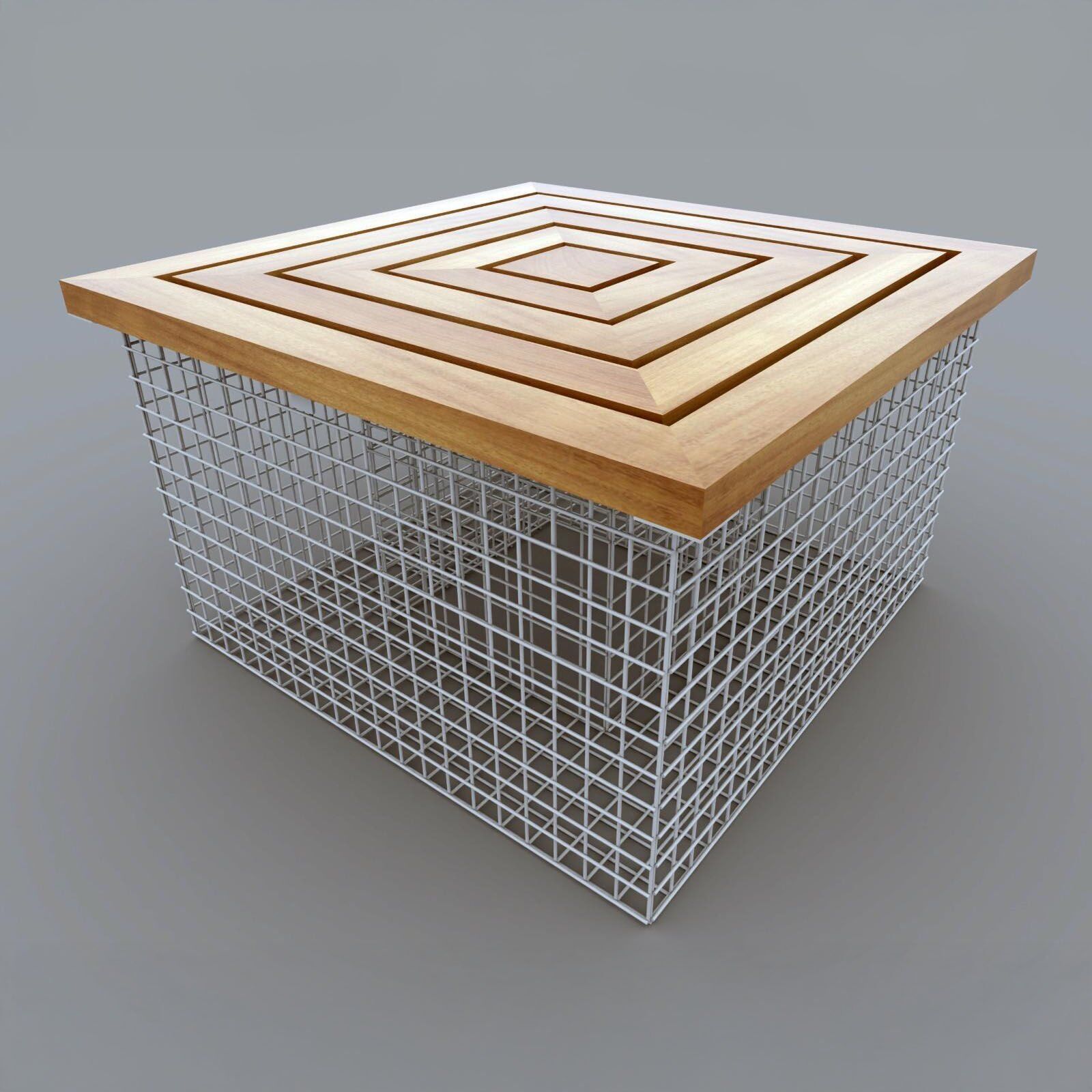 Gabion Center Piece Oturak ahşap